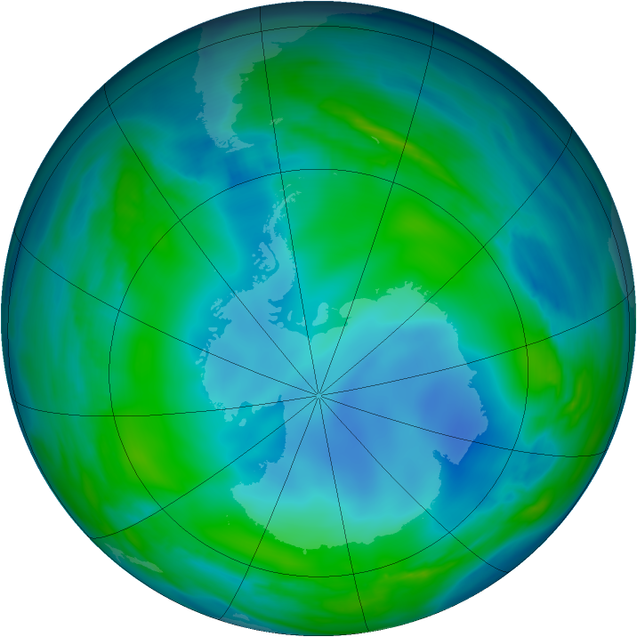Antarctic ozone map for 27 May 2007